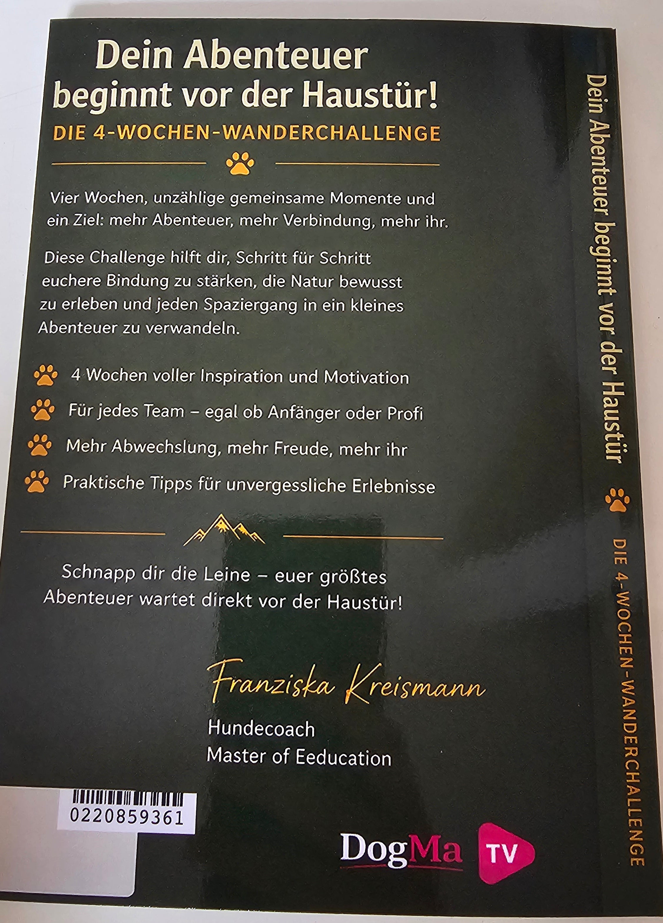 📚 Dein Abenteuer beginnt vor der Haustür – Handsigniert von DogMa | Die 4-Wochen-Wanderchallenge inkl. DogMa TV Kugelschreiber und Lesezeichen