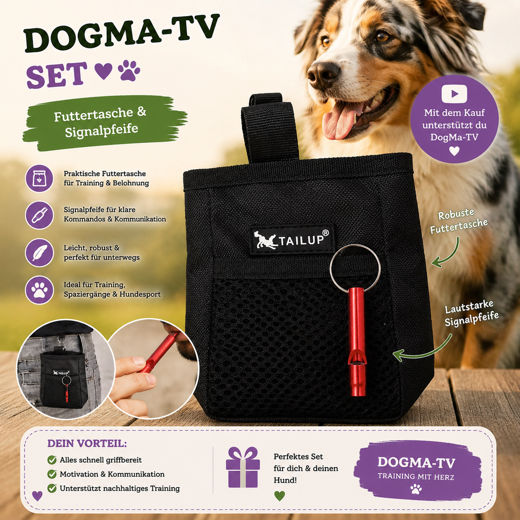 🎯 DogMa TV Trainings-Set – Premium-Futtertasche & Signalpfeife 🐾